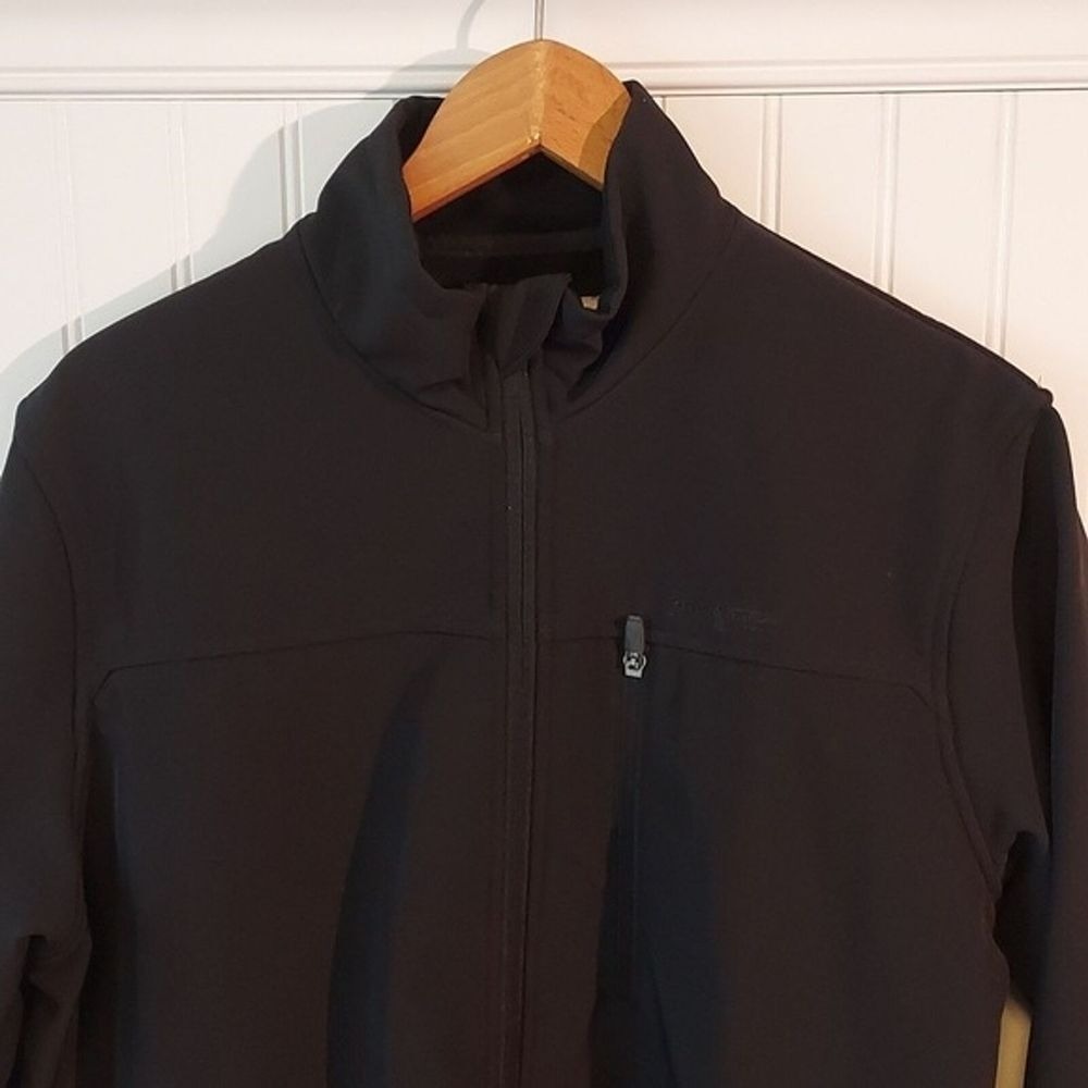 Field & Stream Mens Black Softshell Full Zip Mock Neck Jacket Pocket Gorpcore L